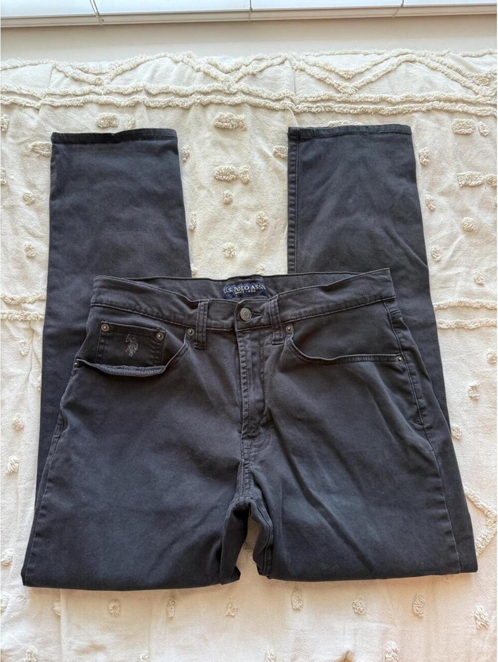U.S. Polo Assn Black Straight Leg Stretch Jeans 33x30